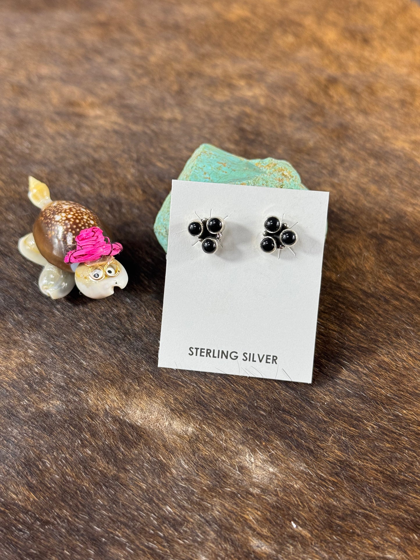 Kingman Turquoise 3 Stone Earring