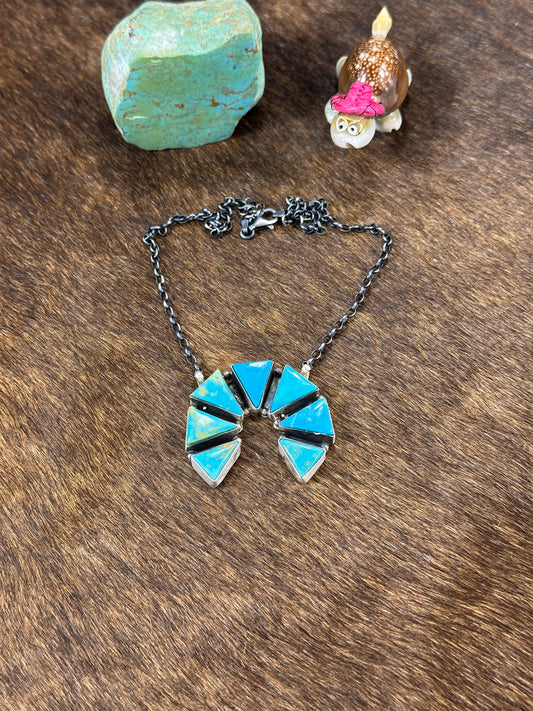 Kingman Turquoise Naja Necklace