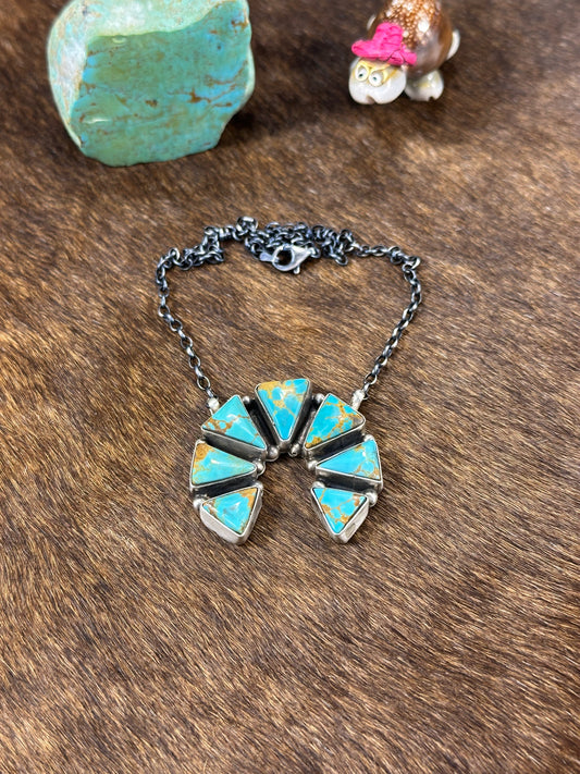 Kingman Turquoise Naja Necklace