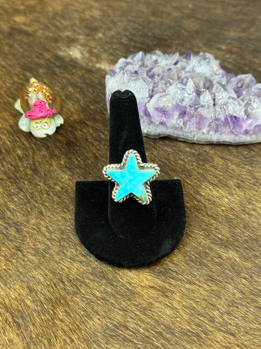 Kingman Turquoise Star Ring