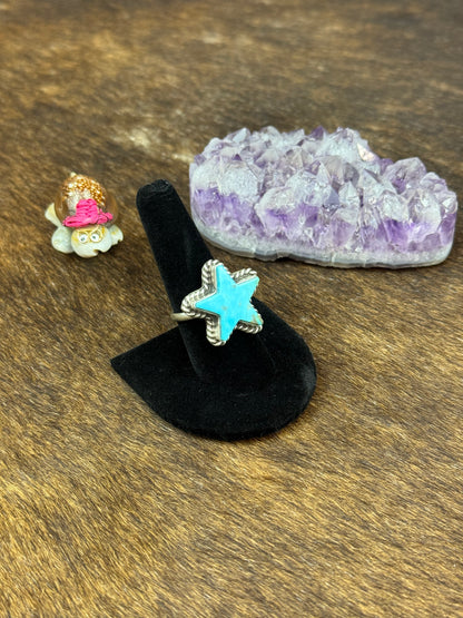 Kingman Turquoise Star Ring