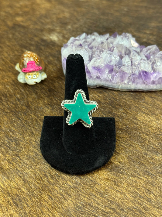 Kingman Turquoise Star Ring