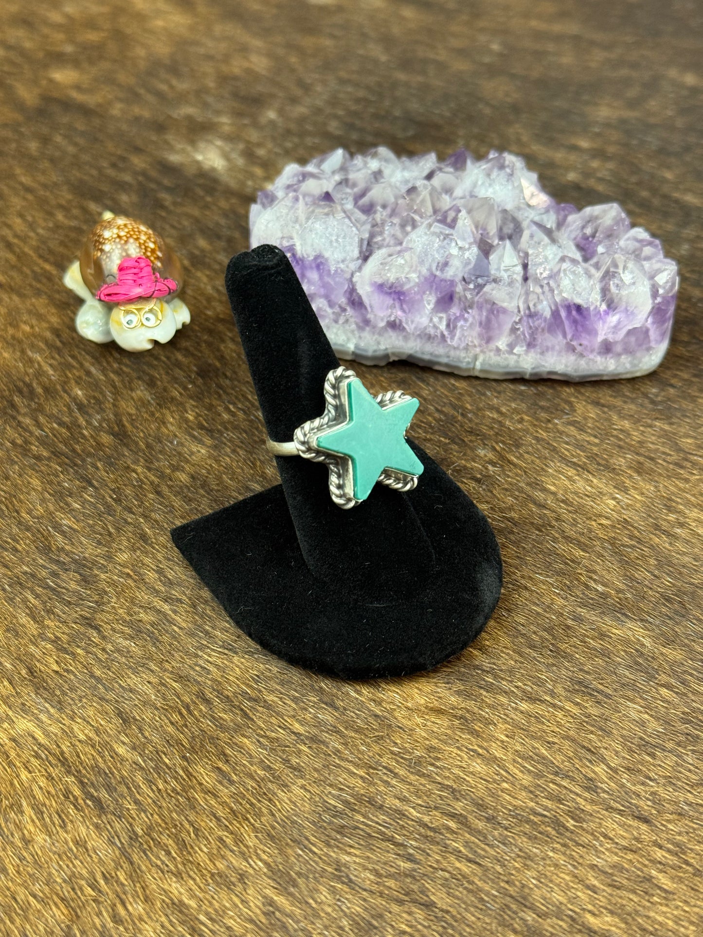 Kingman Turquoise Star Ring