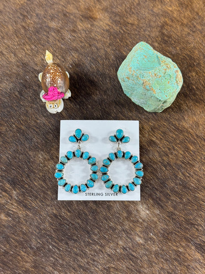 Kingman Turquoise Hoop Earrings