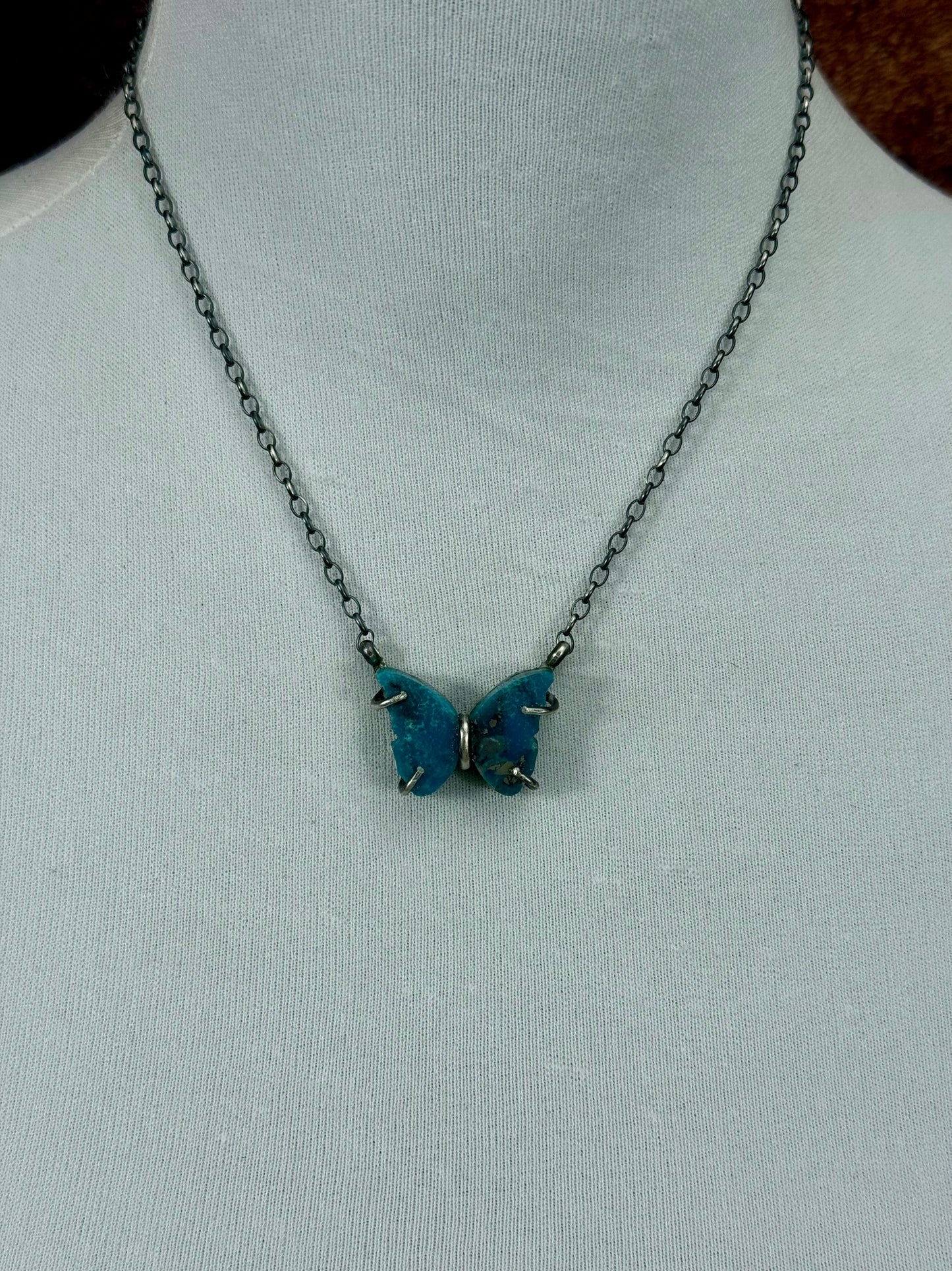 Kingman Turquoise Mini Butterfly Necklace