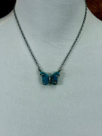 Kingman Turquoise Mini Butterfly Necklace