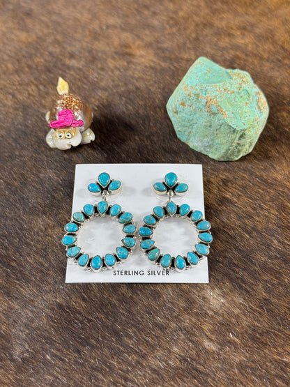 Kingman Turquoise Hoop Earrings
