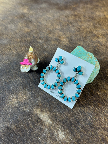 Kingman Turquoise Hoop Earrings