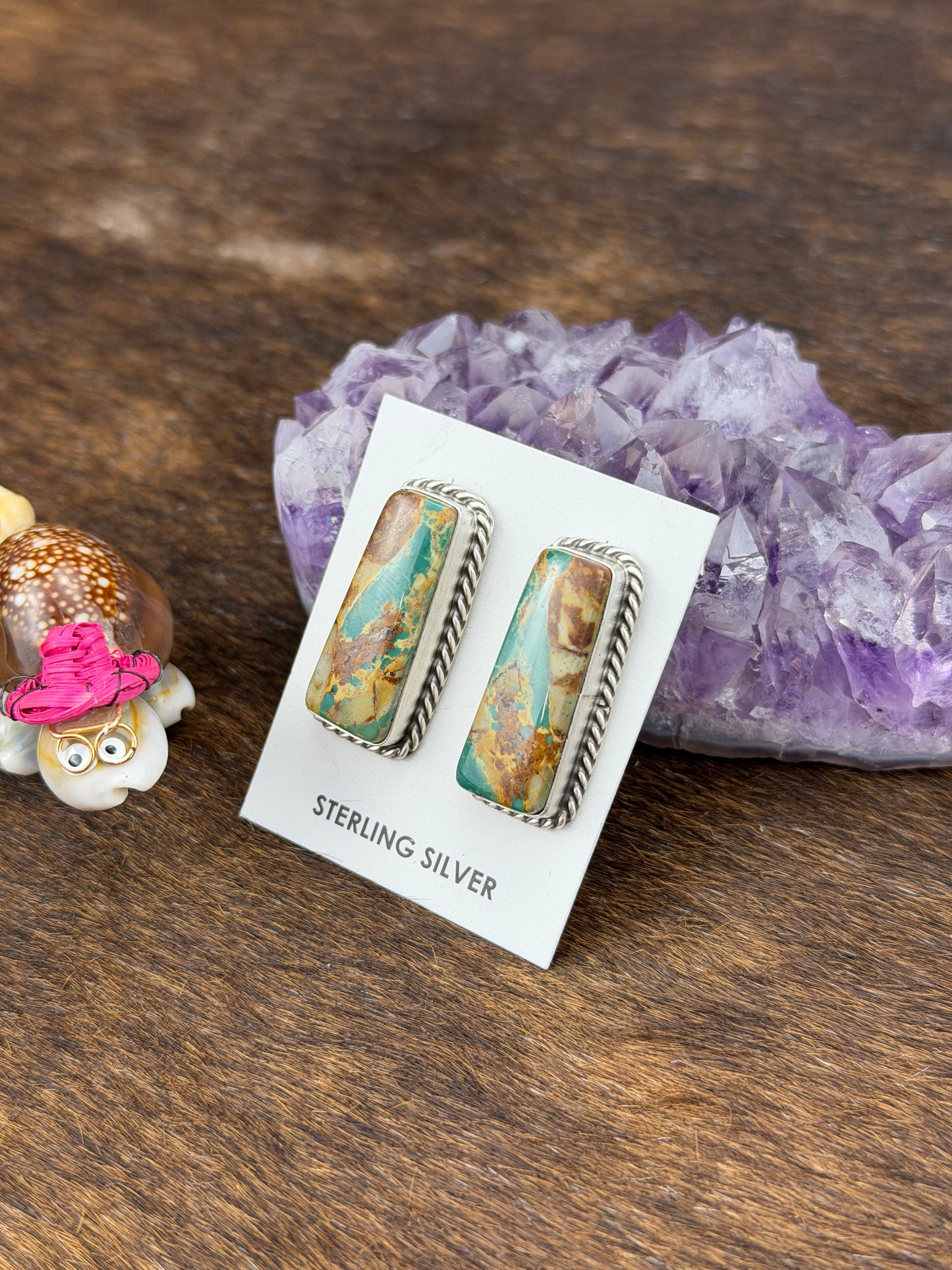 Royston Ribbon Rectangle Sterling Silver Studs