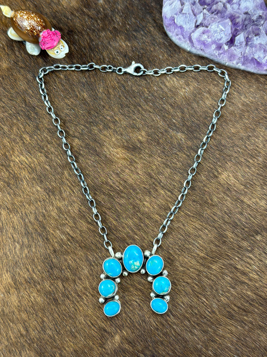 Kingman Turquoise Naja Necklace