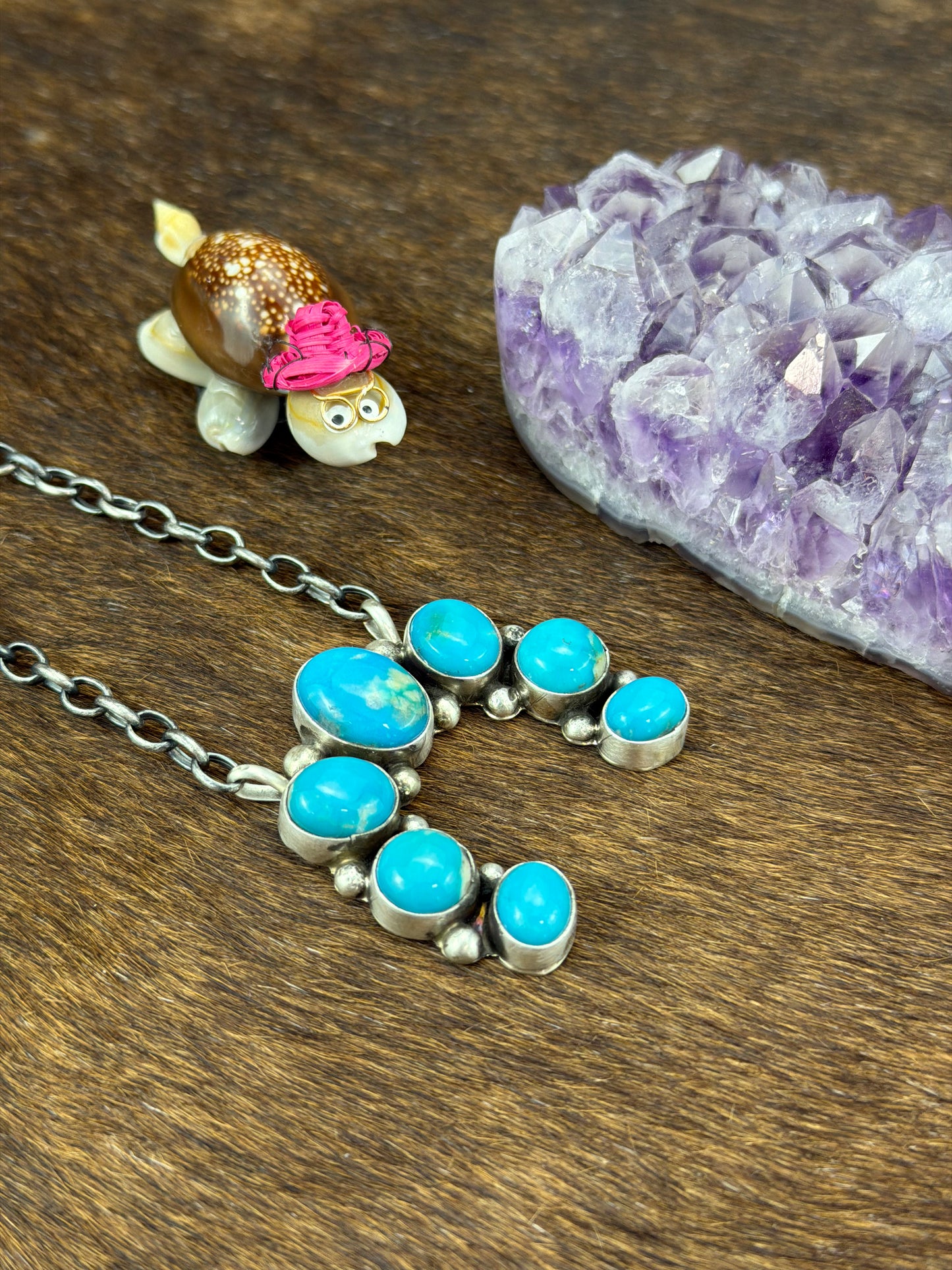 Kingman Turquoise Naja Necklace