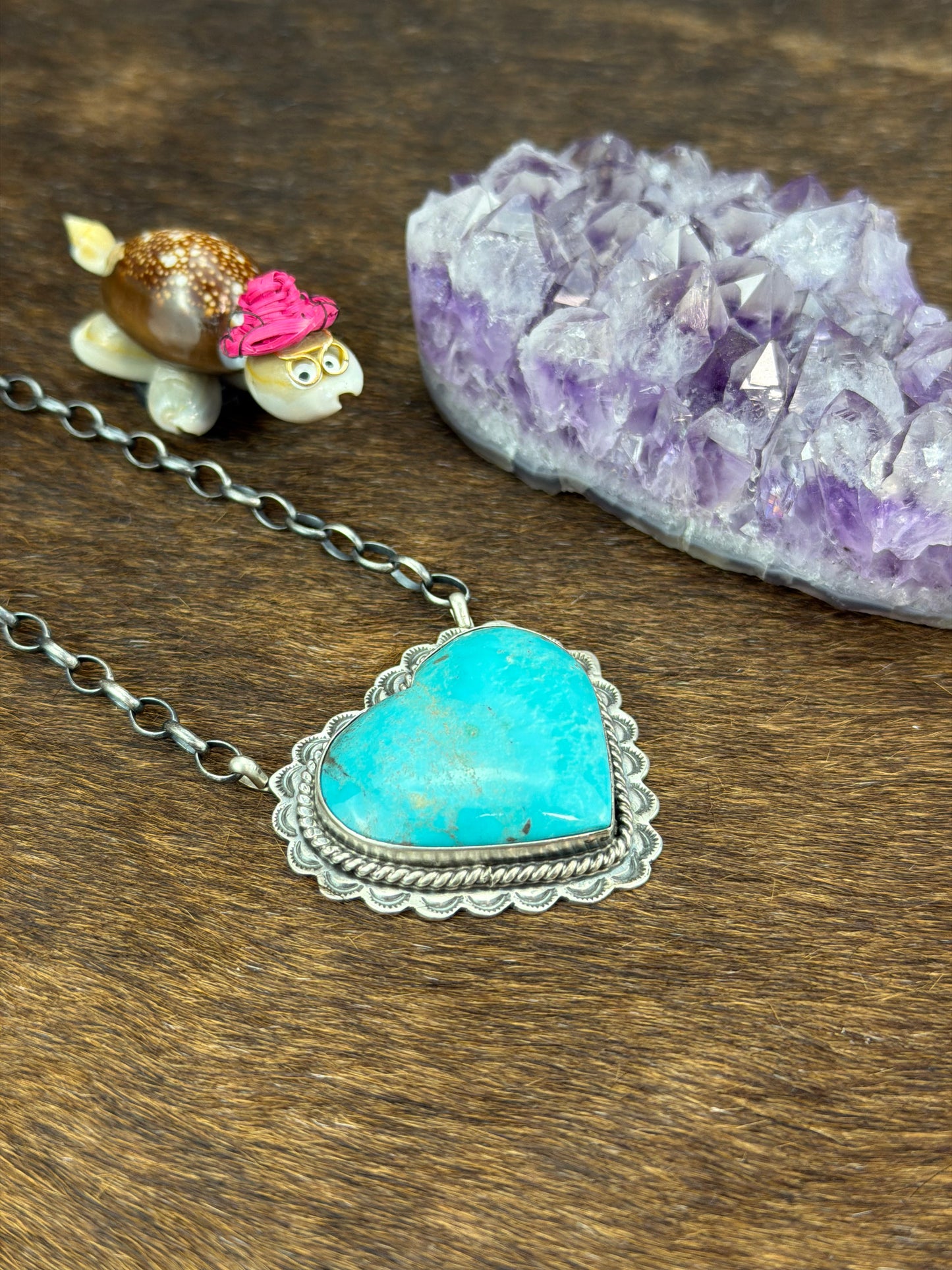 Kingman Turquoise Heart Necklace