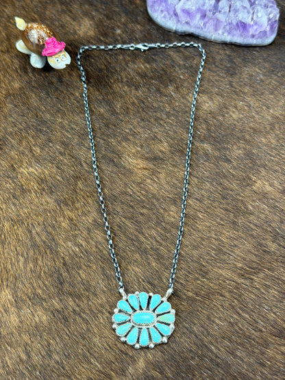 Kingman Cluster Fixed Pendant Necklace