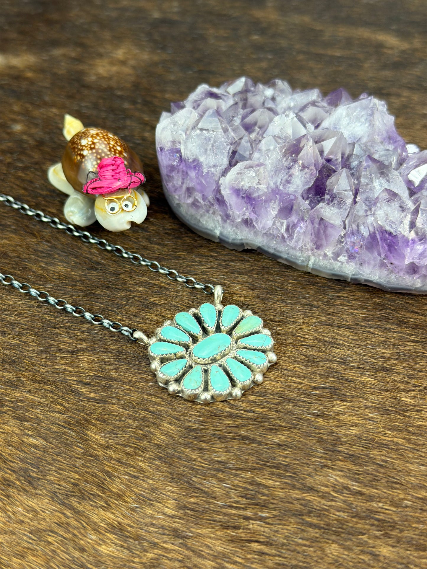 Kingman Cluster Fixed Pendant Necklace