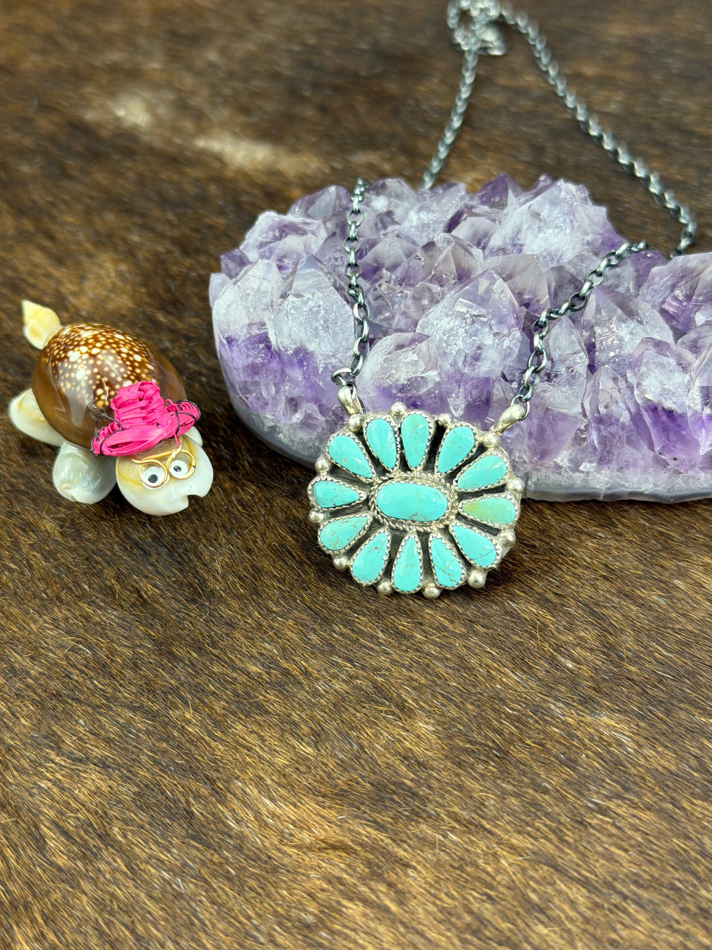 Kingman Cluster Fixed Pendant Necklace