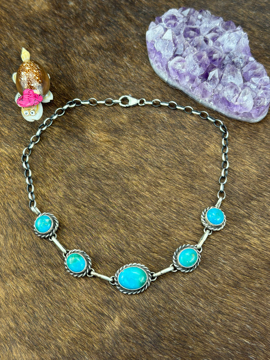 Kingman Turquoise Choker Necklace