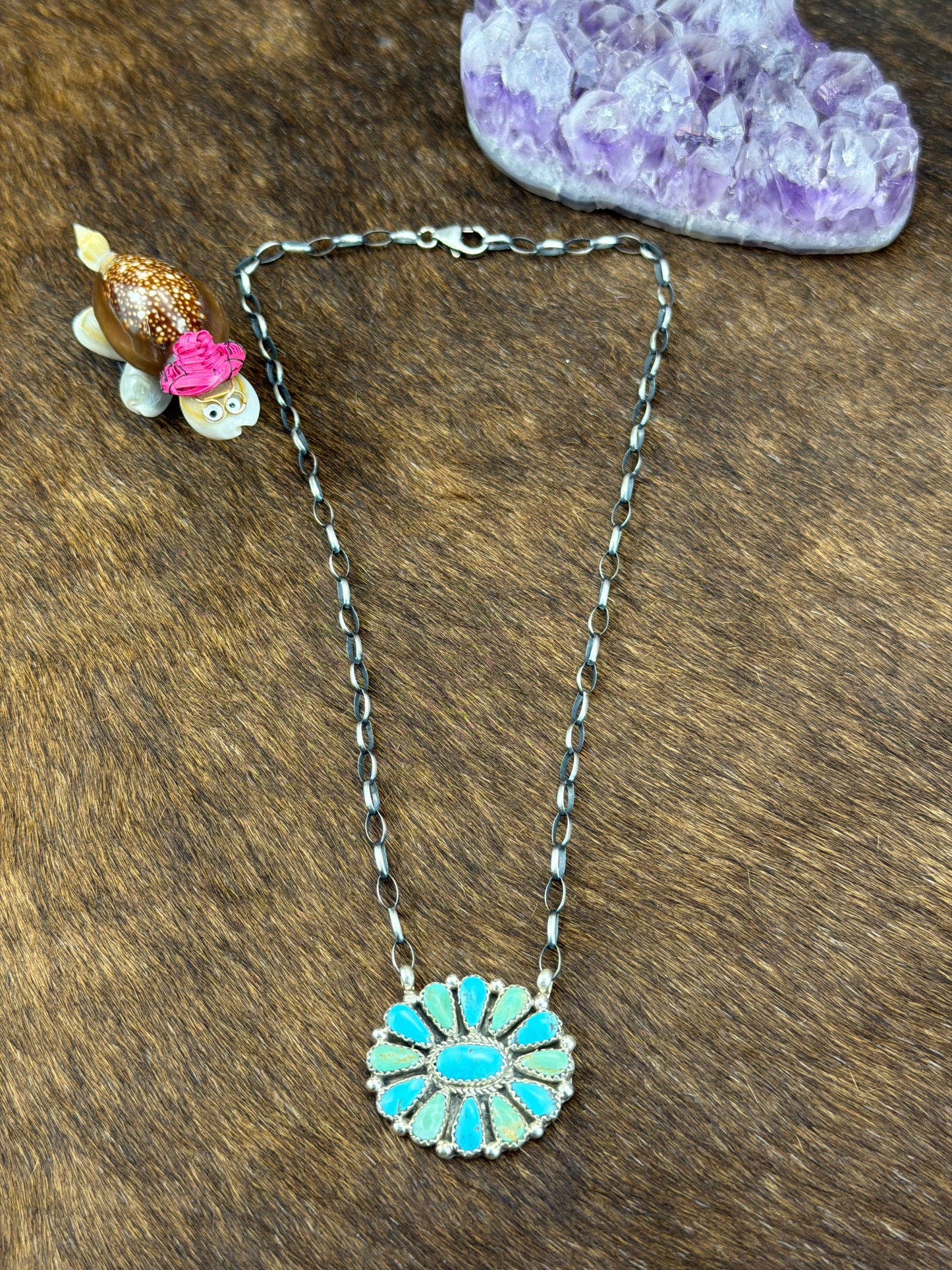 Kingman Cluster Fixed Pendant Necklace