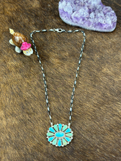 Kingman Cluster Fixed Pendant Necklace