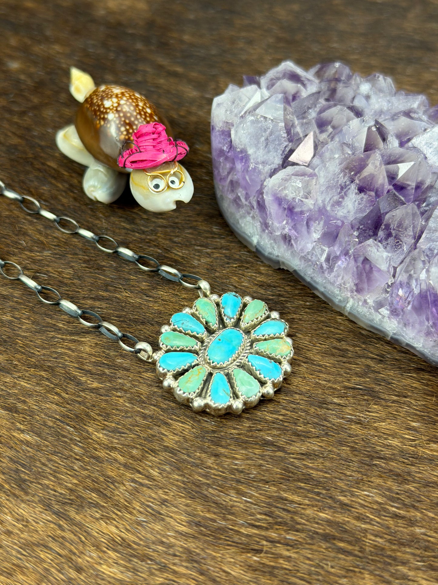 Kingman Cluster Fixed Pendant Necklace