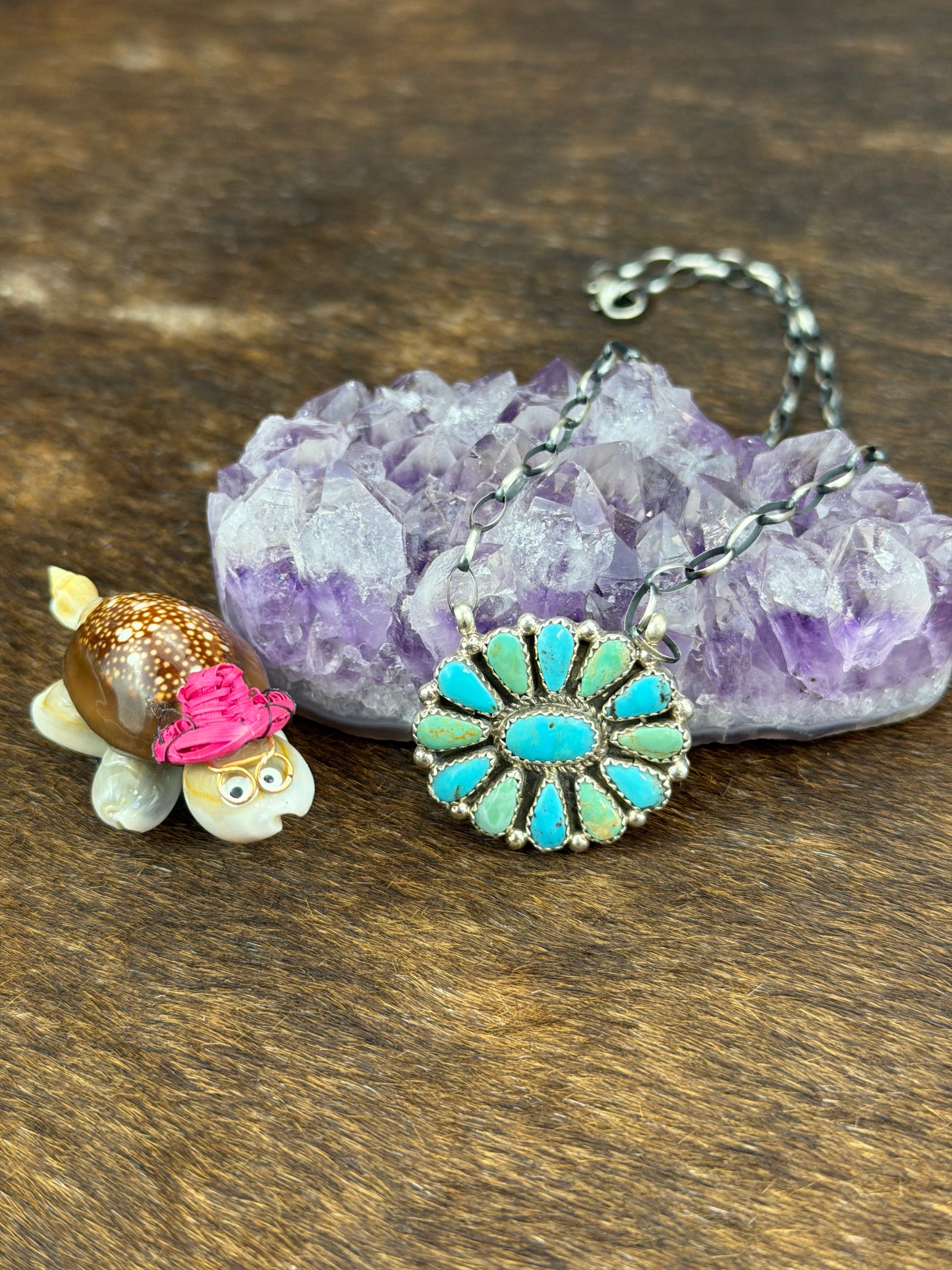Kingman Cluster Fixed Pendant Necklace