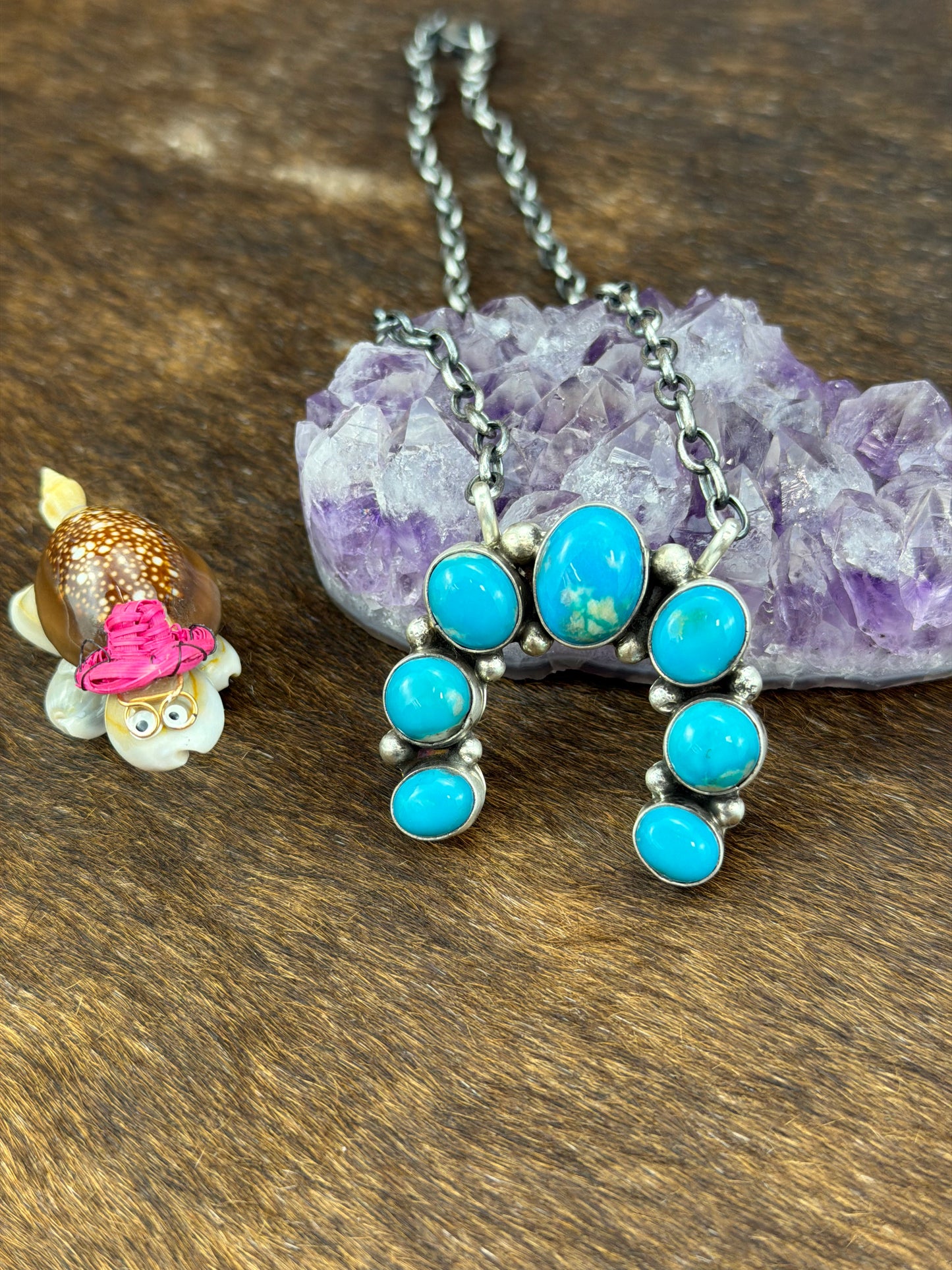 Kingman Turquoise Naja Necklace