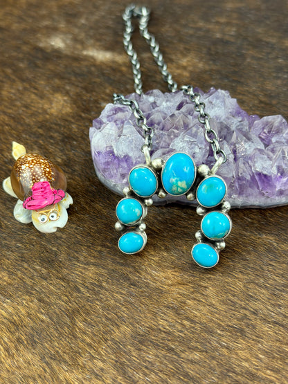Kingman Turquoise Naja Necklace