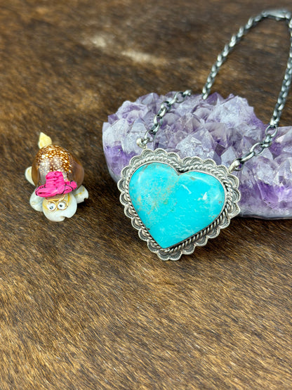 Kingman Turquoise Heart Necklace