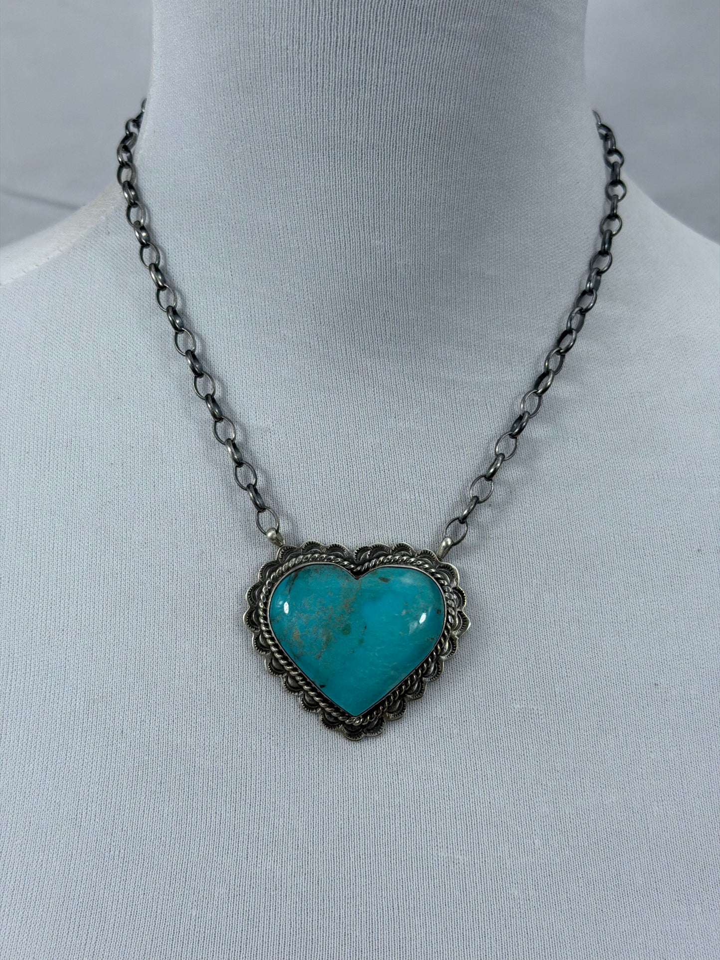 Kingman Turquoise Heart Necklace
