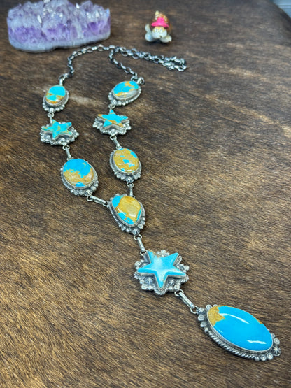 Kingman Turquoise STAR Lariat Necklace