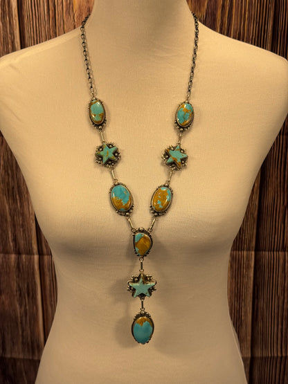 Kingman Turquoise STAR Lariat Necklace