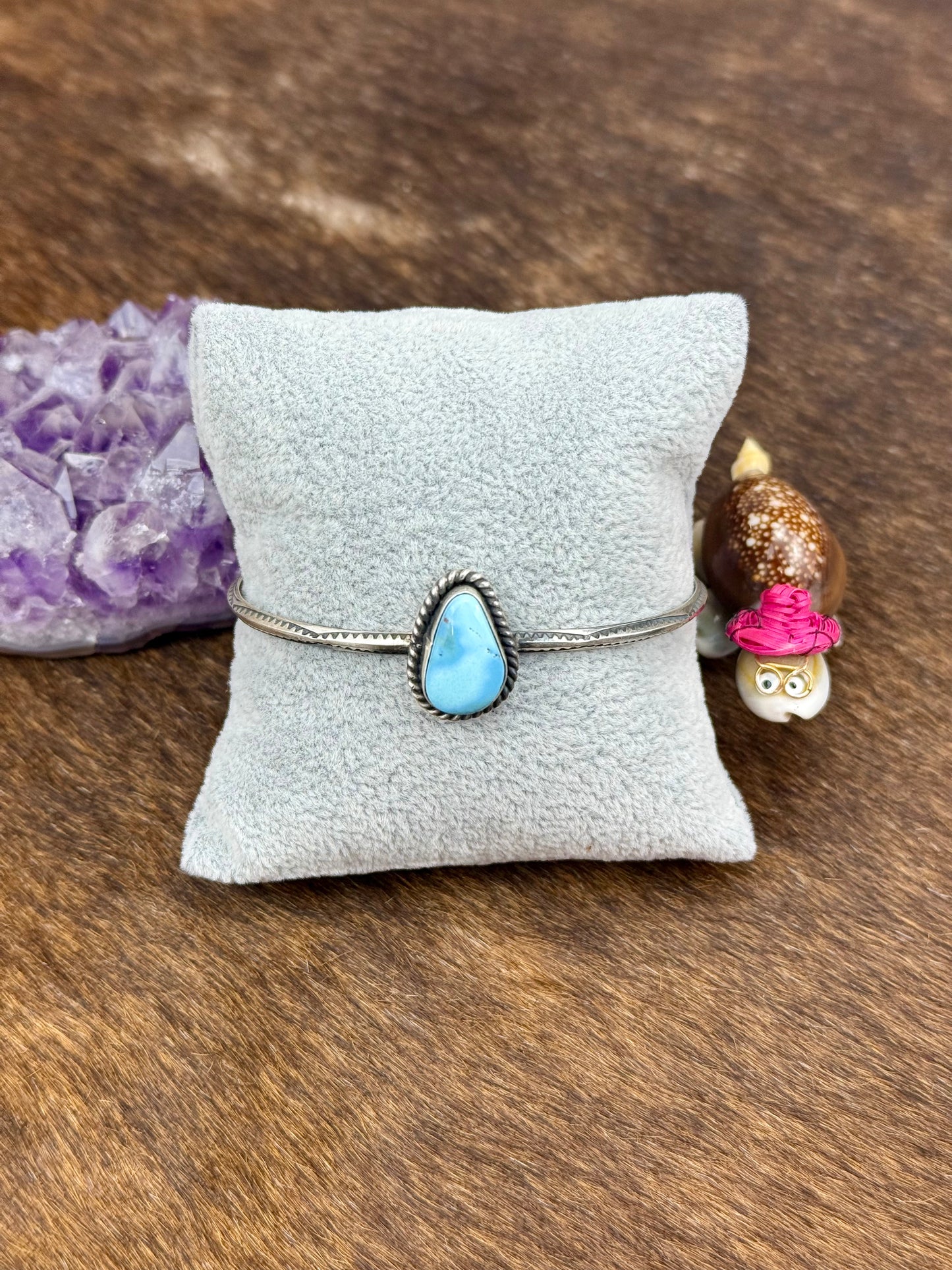 Golden Hills Sterling Silver Single Stone Cuff