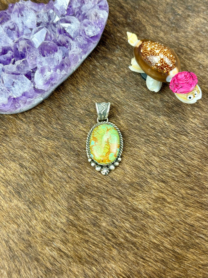 Kingman Turquoise Sterling Silver Pendant
