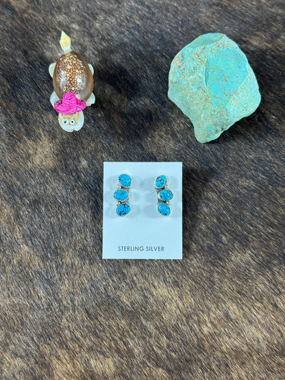 Sleeping Beauty 3 Stone Earring