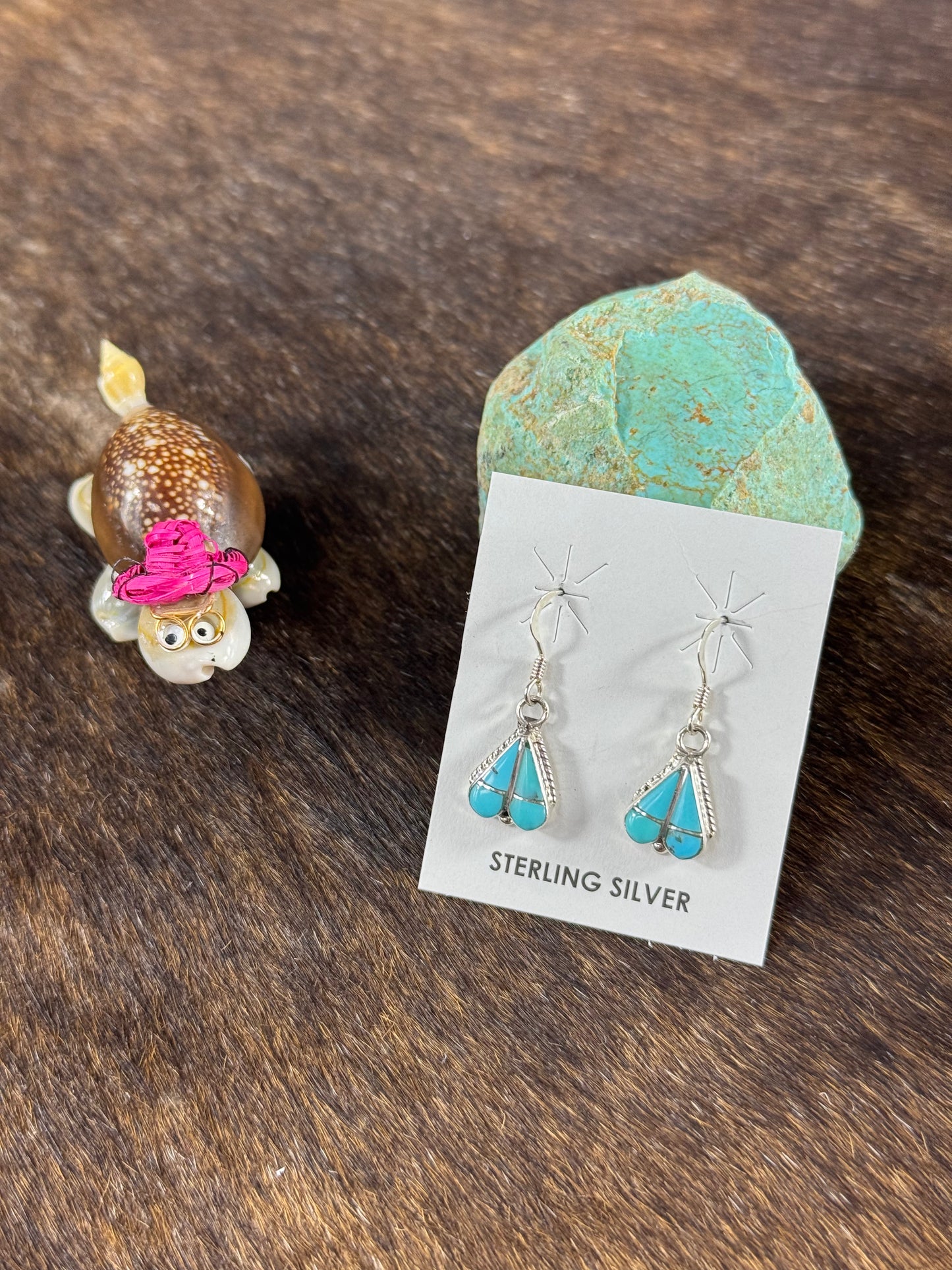 Kingman Turquoise Dangle Inlay Earing