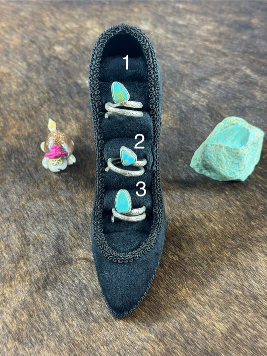 Kingman Turquoise Snake Ring