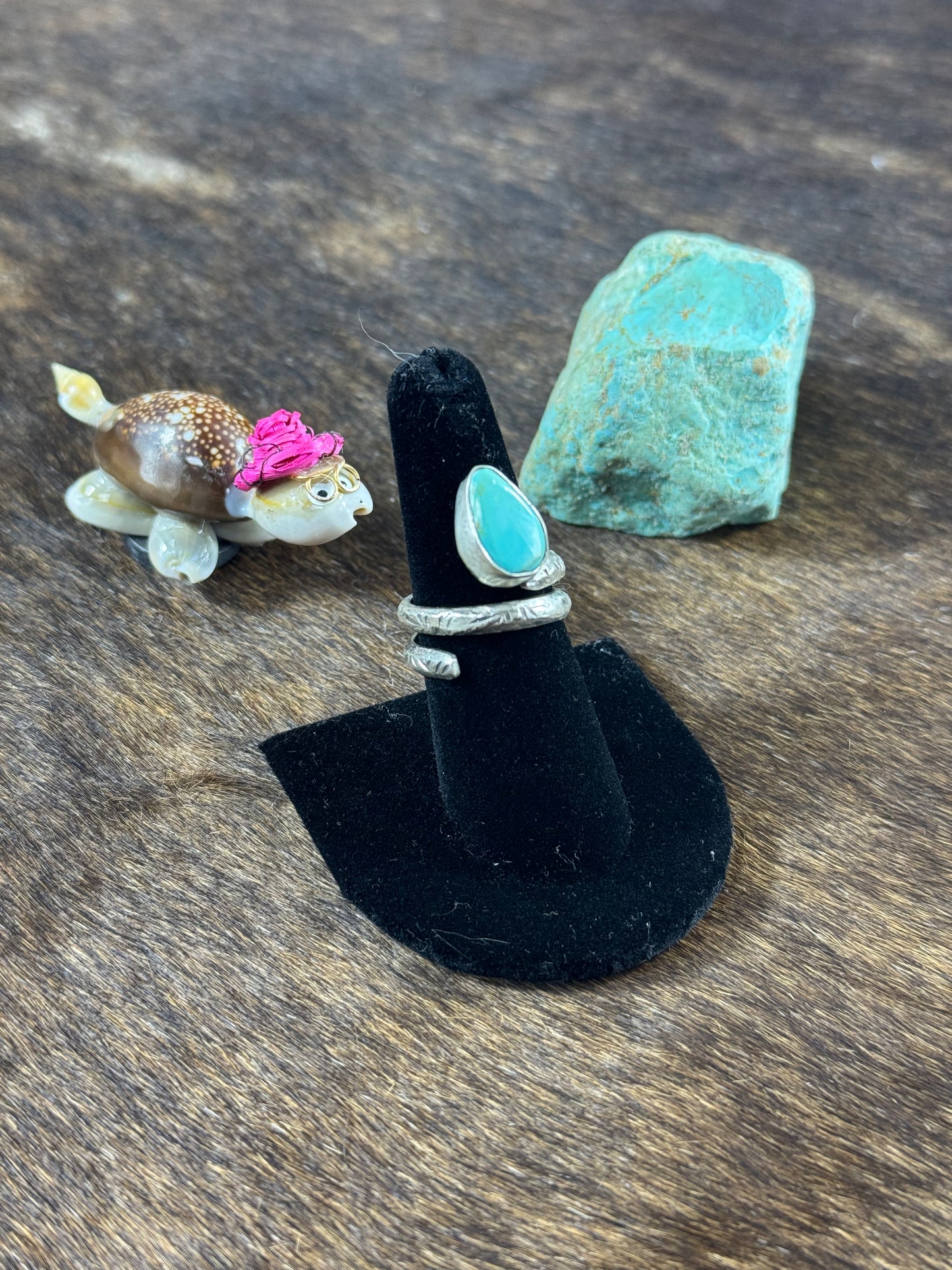 Kingman Turquoise Snake Ring