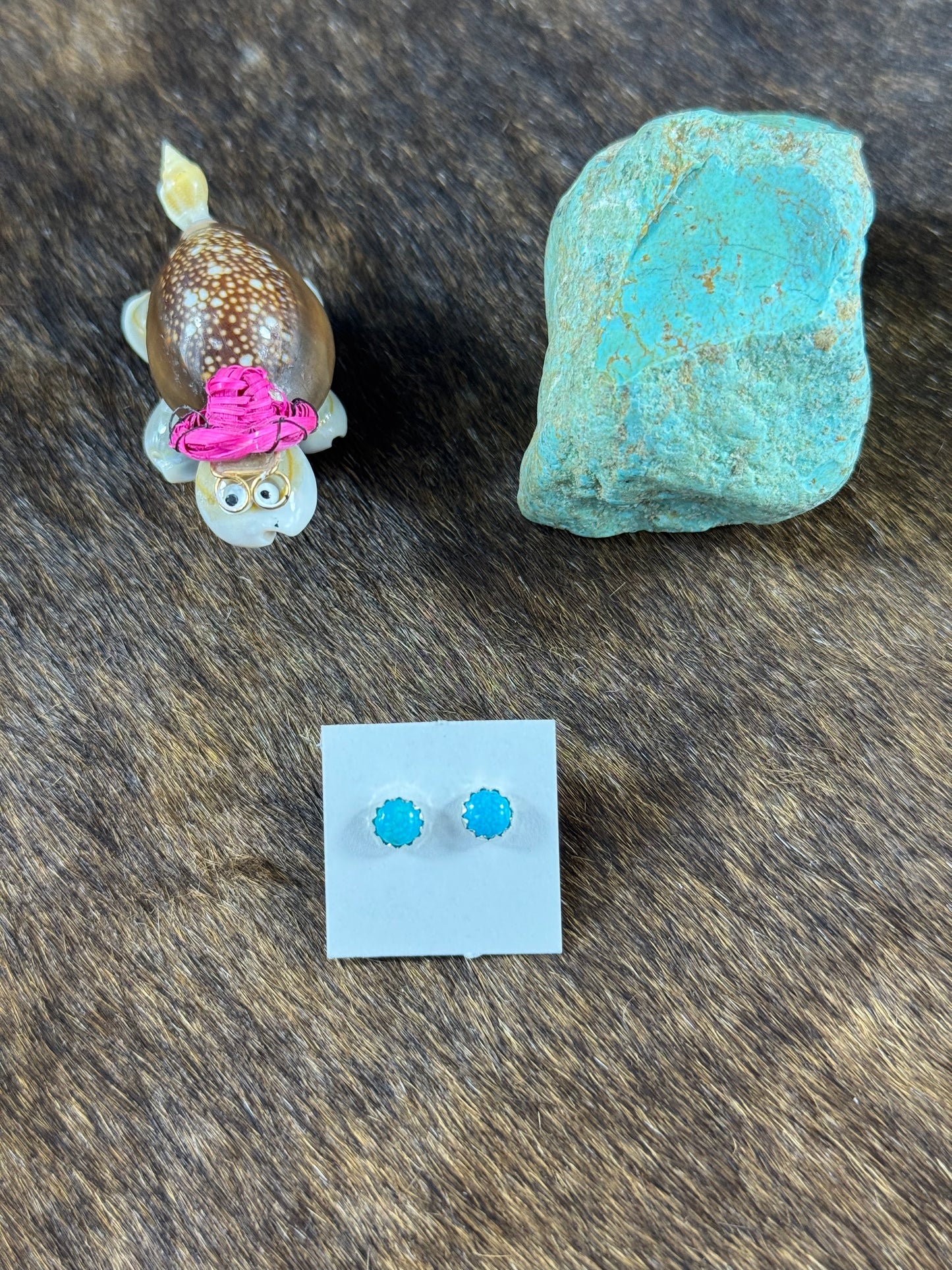 Kingman Turquoise Dot Studs