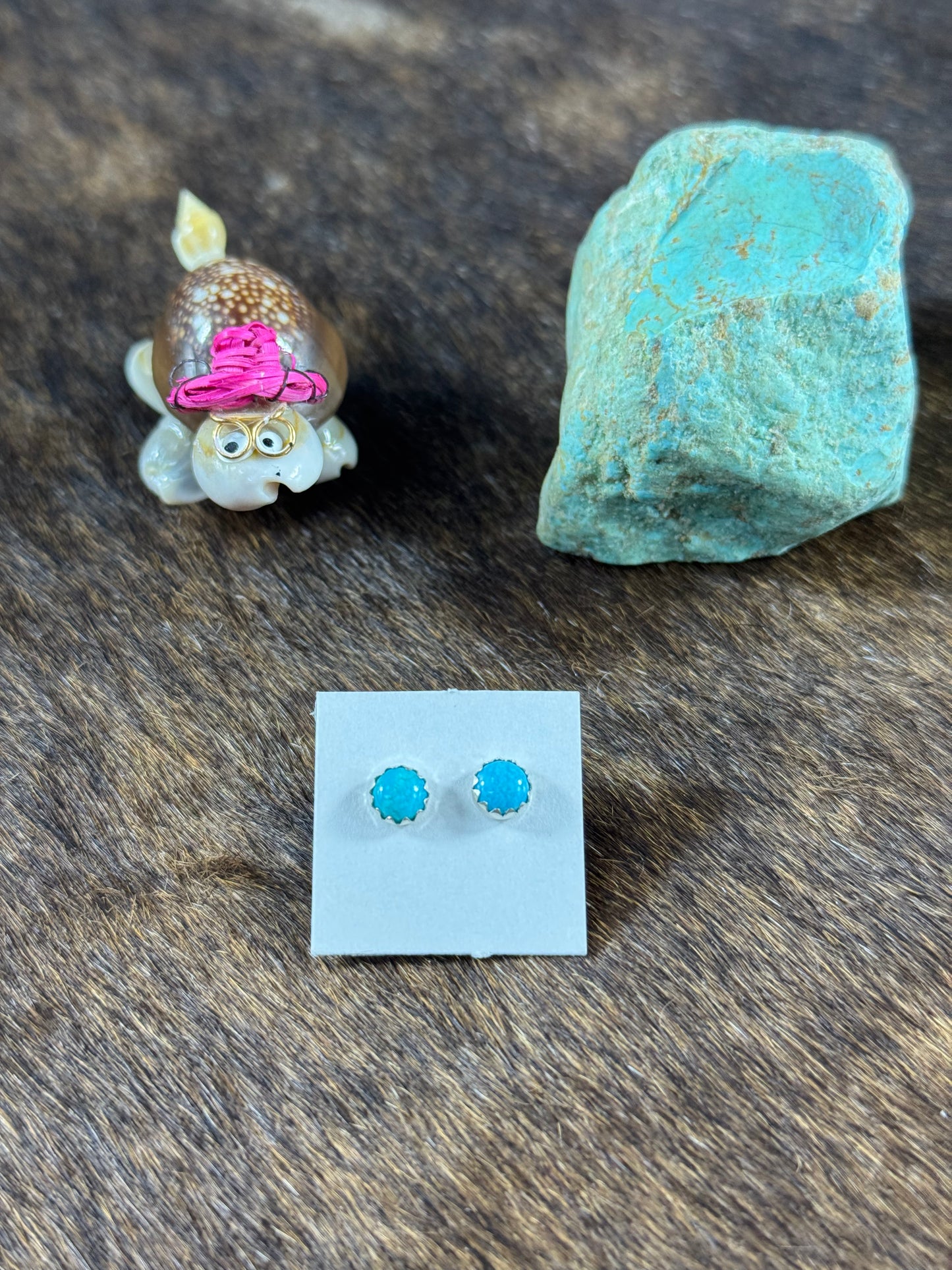Kingman Turquoise Dot Studs