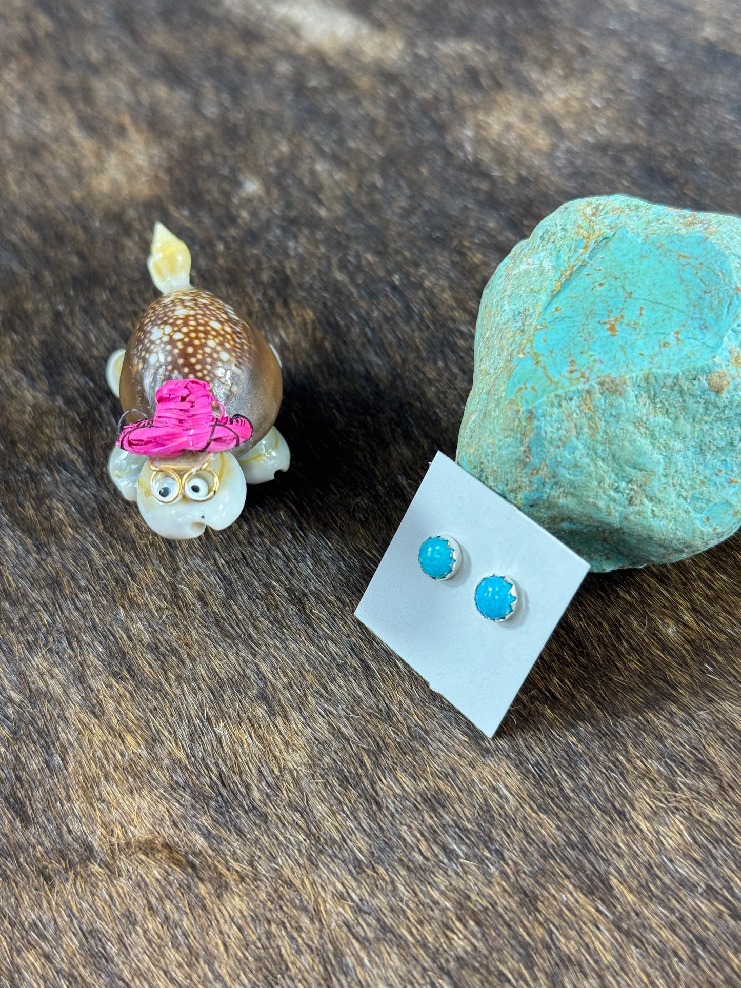 Kingman Turquoise Dot Studs