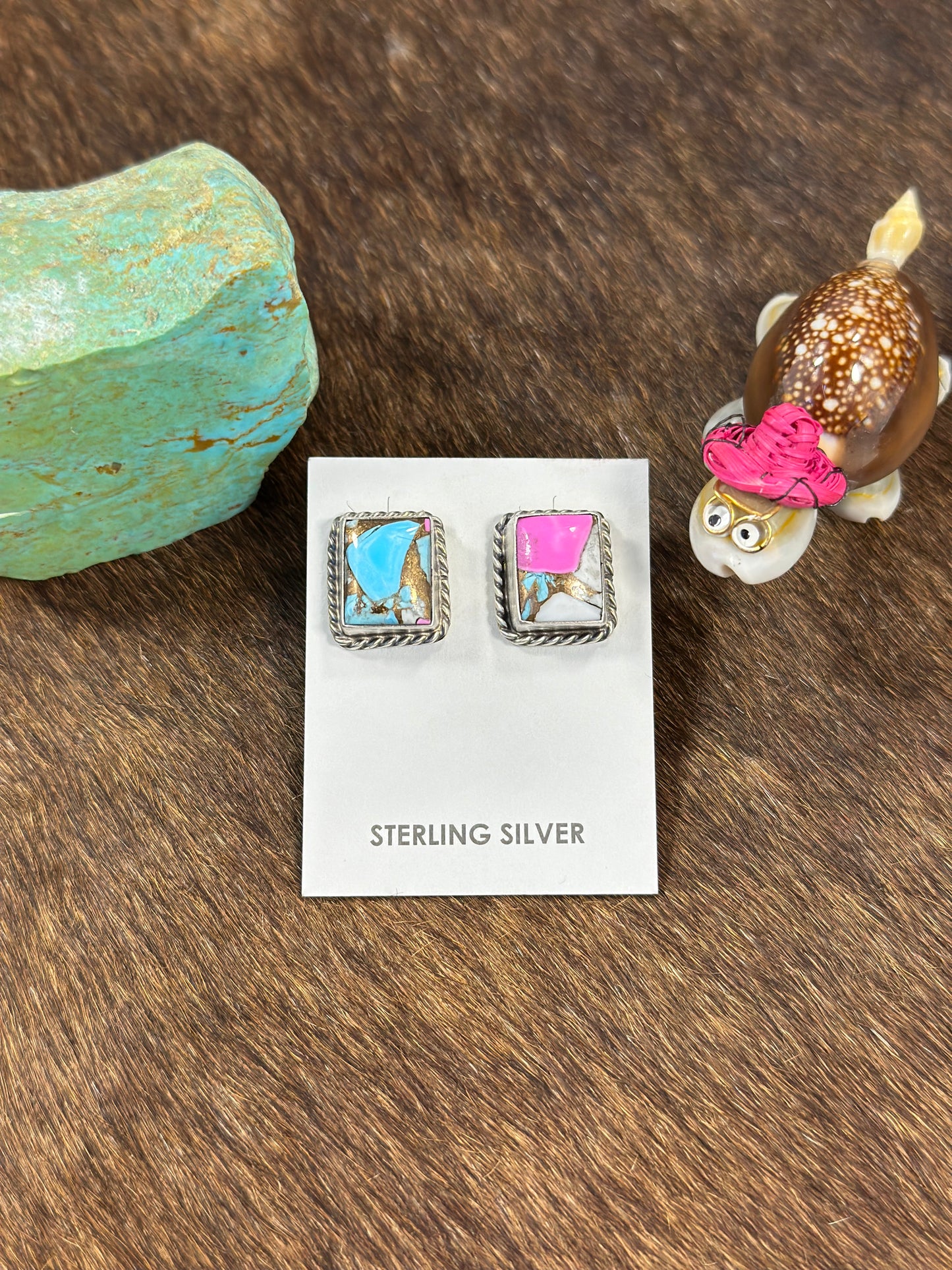 Cotton Candy Square Earring