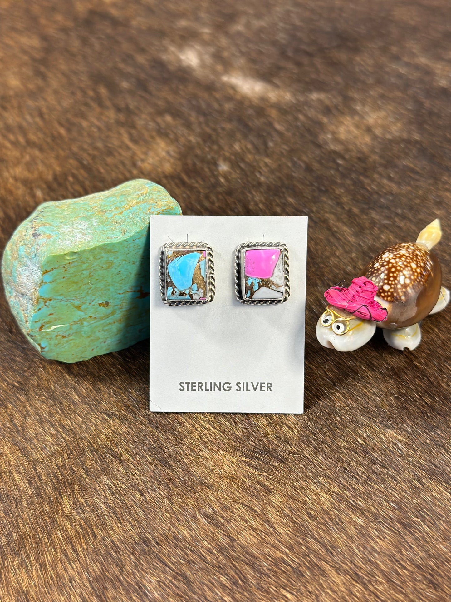 Cotton Candy Square Earring