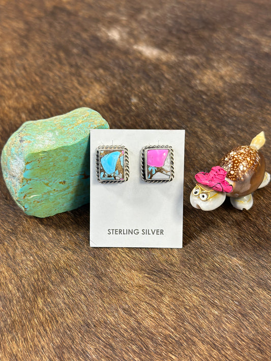 Cotton Candy Square Earring
