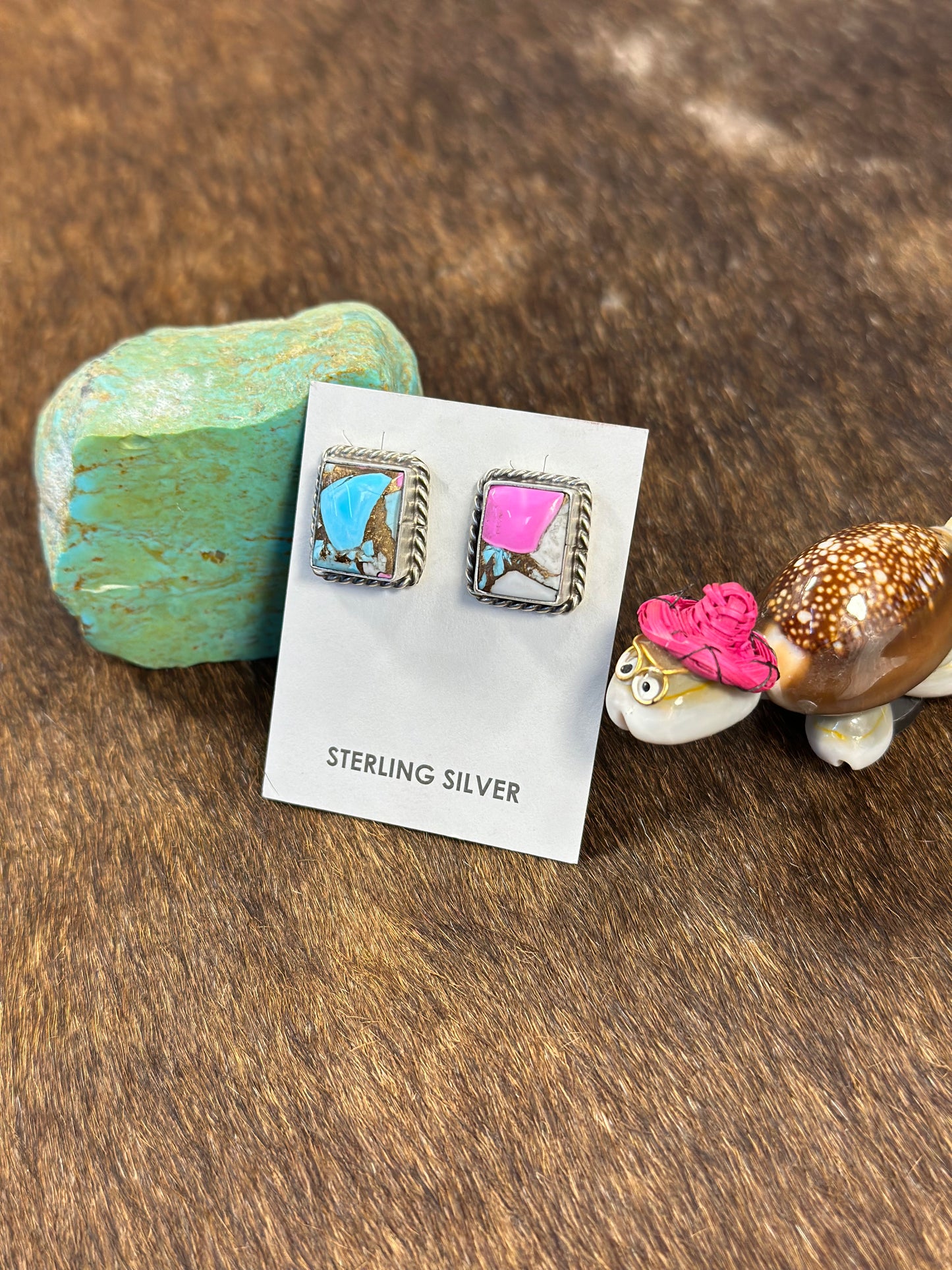 Cotton Candy Square Earring