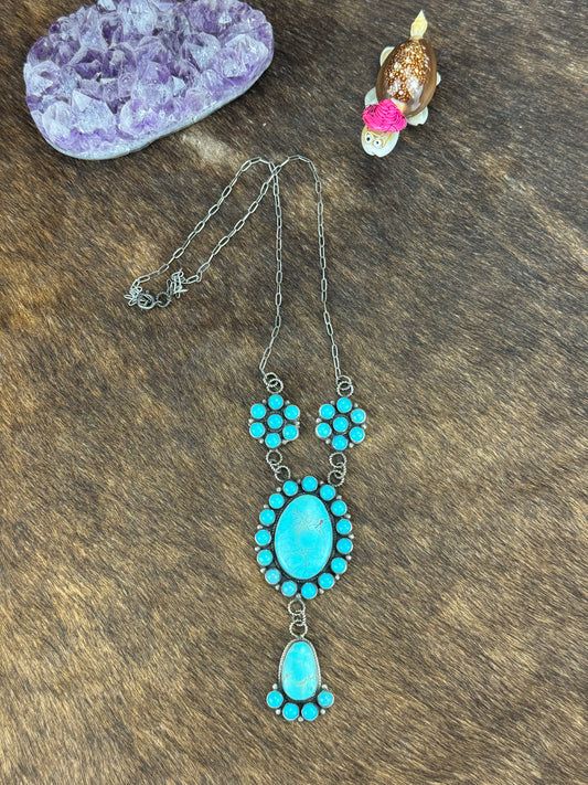 Kingman Turquoise Lariat Necklace