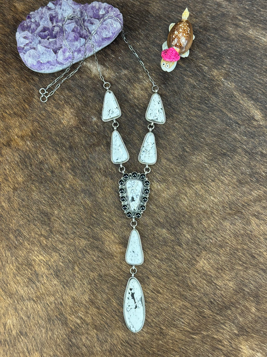 White Buffalo and Black Onyx Necklace