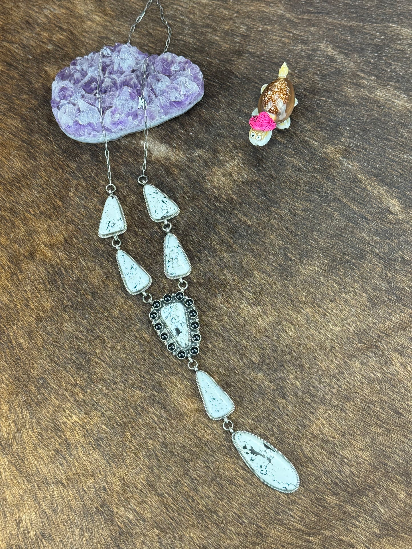 White Buffalo and Black Onyx Necklace