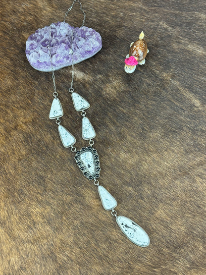 White Buffalo and Black Onyx Necklace