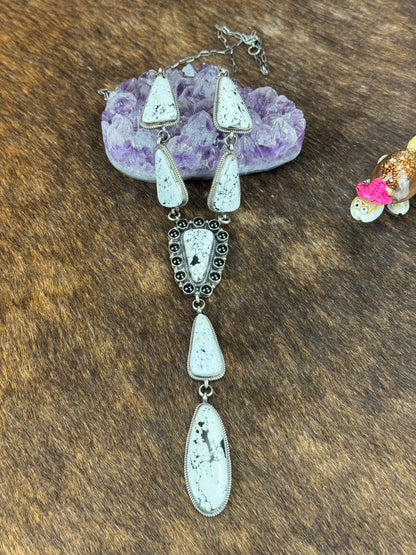 White Buffalo and Black Onyx Necklace