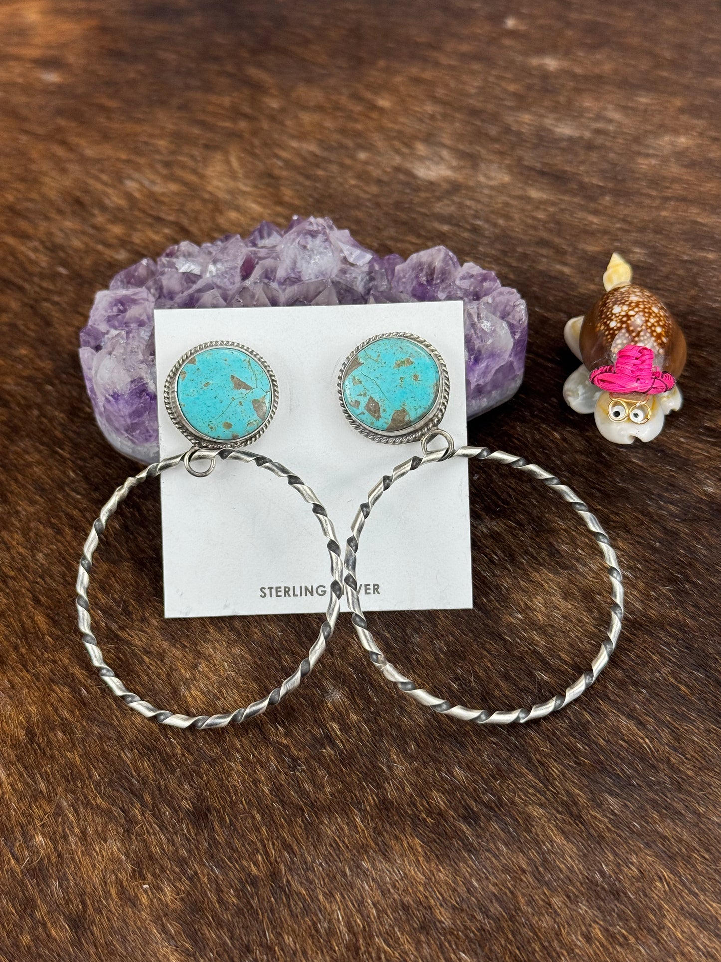 Kingman Turquoise Hoop Earring