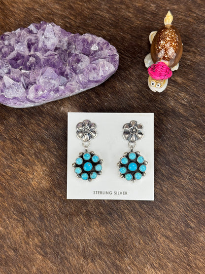 Kingman Turquoise Rose Earring
